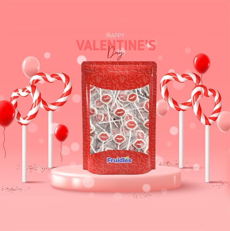 Fruidles Valentine's Day Red Lips Lollipop Sucker - Image 3